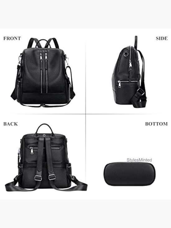 Genuine Leather Convertible Backpack Purse - 3 Ways to Carry